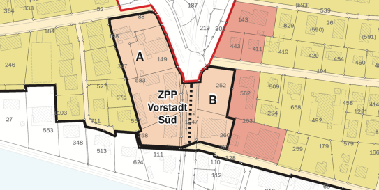 Abb. 1 Ausschnitt rechtskräftiger Nutzungszonenplan «weiteres Stadtgebiet», Stadt Nidau
